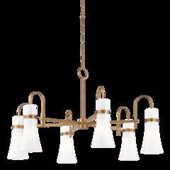 Maple Chandelier, Patina Brass