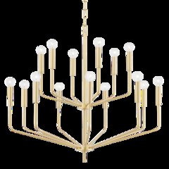 Bailey Chandelier, Aged Brass