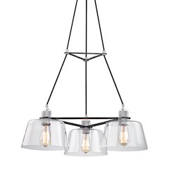 Audiophile Chandelier, Old Silver And Polished Alumin