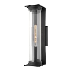 Presley Exterior Wall Sconce, Texture Black