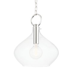 Lina Pendant, Polished Nickel