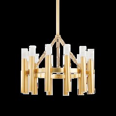 Pali Chandelier, Aged Brass