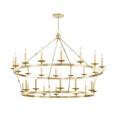Allendale Chandelier, Aged Brass