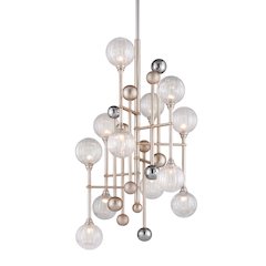 Majorette Chandelier, Silver Leaf