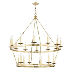 Allendale Chandelier, Aged Brass