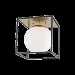 Aira Flush Mount, Aged Brass