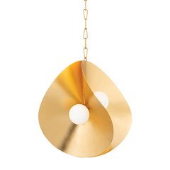 Peony Pendant, Gold Leaf