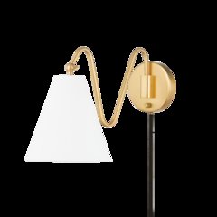 Onda Plug-In Sconce, Aged Brass