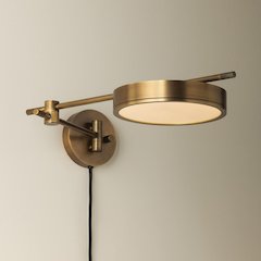 Thatcher Plug-In Sconce, Patina Brass