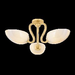 Reva Semi Flush, Aged Brass