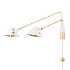 Split Plug-In Sconce, Aged Brass