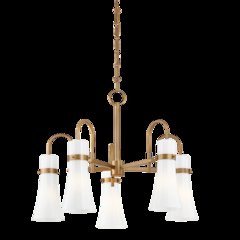 Maple Chandelier, Patina Brass