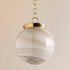 Ambra Pendant, Aged Brass