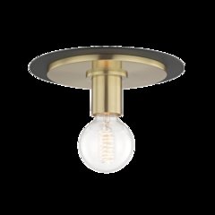 Milo Flush Mount, Aged Brass