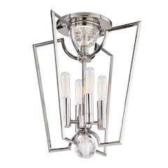 Waterloo Semi Flush, Polished Nickel