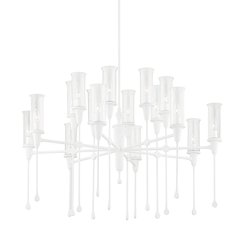 Chisel Chandelier, White Plaster