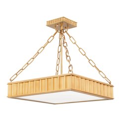 Middlebury Semi Flush, Aged Brass