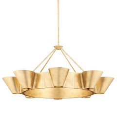 Reeve Chandelier, Vintage Gold Leaf