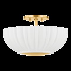 Anne Flush Mount, Aged Brass