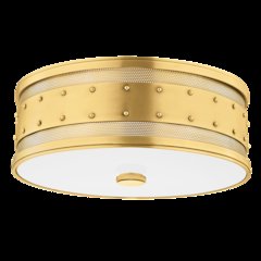 Gaines Flush Mount, Aged Brass