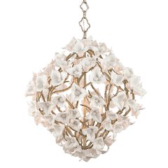 Lily Chandelier, Stria Gold Leaf