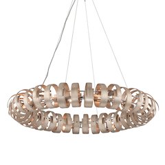 Recoil Chandelier, Textured Antique Silver Leaf