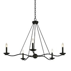 Sawyer Chandelier, Forged Iron