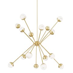 Saratoga Chandelier, Aged Brass