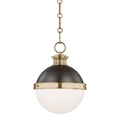 Latham Pendant, Aged Brass, Distressed Bronze