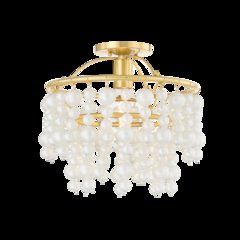 Kinsley Flush Mount, Aged Brass