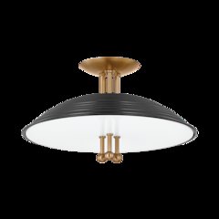 Larkin Semi Flush, Patina Brass