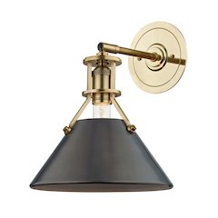 Metal No. 2 Wall Sconce, Aged Brass, Distressed Bronze