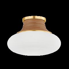 Pearl River Flush Mount, Aged Brass
