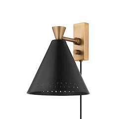 Marvin Plug-In Sconce, Patina Brass