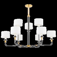 Paramus Chandelier, Aged Brass, Old Bronze