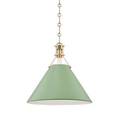 Painted No.2 Pendant, Aged Brass