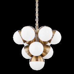 Cupertino Chandelier, Patina Brass