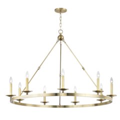 Allendale Chandelier, Aged Brass