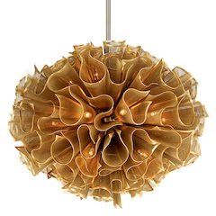 Pulse Chandelier, Gold Leaf