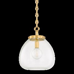 Della Pendant, Aged Brass