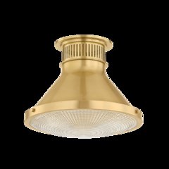 Highclere Flush Mount, Aged Brass