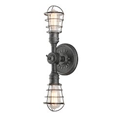 Conduit Wall Sconce, Aged Pewter