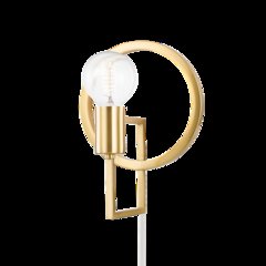 Tory Plug-In Sconce, Aged Brass