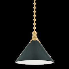Painted No. 2 Pendant, Aged Brass
