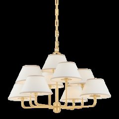 Durland Chandelier, Aged Brass