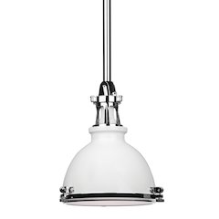 Massena Pendant, White, Polished Nickel Combo