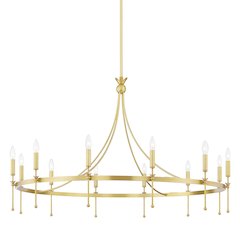 Gates Chandelier, Aged Brass