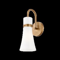 Maple Wall Sconce, Patina Brass