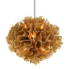 Pulse Chandelier, Gold Leaf