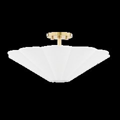 Alana Semi Flush, Aged Brass